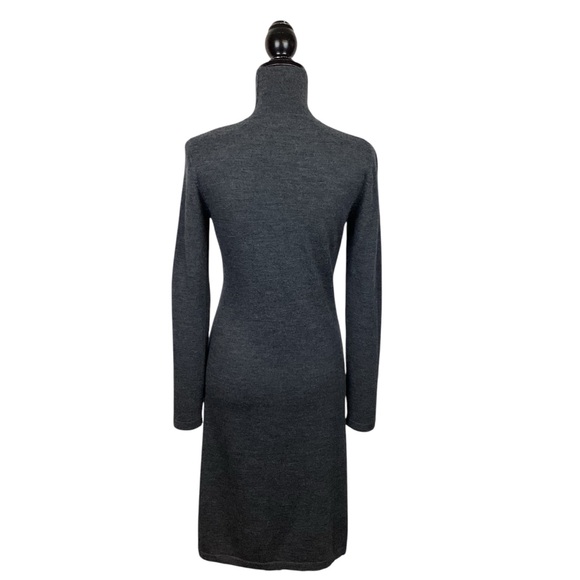 Garnet Hill Merino Wool Dress MIDI Gray - Picture 5 of 12